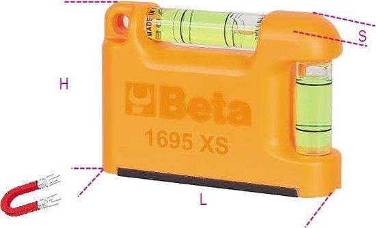 Beta Zak waterpas met magnetisch V-vormige behuizing 1695XS