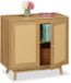 Relaxdays dressoir op pootjes - 80 cm - lichtbruin hout look - woonkamer