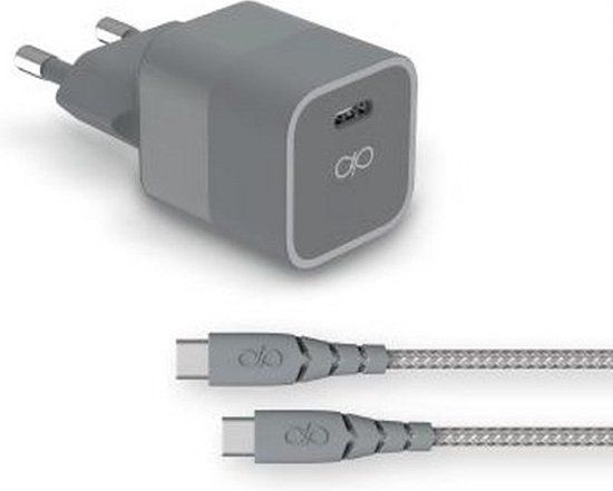 FORCE CASE Thuislader 20W met USB-C kabel, Grijs