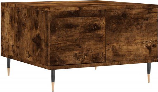 vidaXL Salontafel 55x55x36,5 cm bewerkt hout gerookt eikenkleurig