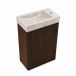 Saniclass Toiletmeubelset - 40x60.5cm - 1 deur - fontein natuursteen marmer - kraangat rechts - eiken charcoal