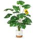 Guheake Grote kunstmatige tropische palm Monstera 66 cm met pot voor thuis, kantoor, woonkamer, woondecoratie