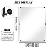 StarTech Badkamerspiegel - Rechthoekige wandspiegel - 60x80 cm - Kantelbaar - Met verlichting - Zwarte aluminium frame
