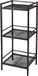 Happiq Étagère de rangement 4 niveaux - Étagère d'angle autoportante - Acier - Noir - 87 cm
