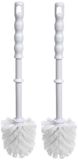 Toyma WC/Toiletborstel los - 2x - kunststof - wit - D7,5 x H35 cm - badkamer accessoires
