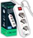 V-TAC Multiprise avec interrupteur et câble de 1,5 m - 3 prises 10/16 A bypass + Schuko - Fiche 16 A - Bureau