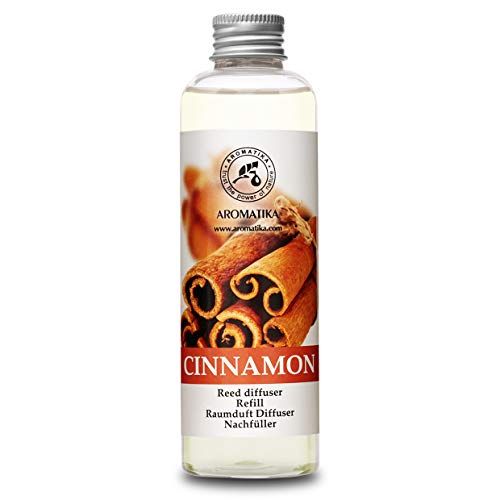 AROMATIKA trust the power of nature AROMATIKA Kamergeur Navulfles Kaneel 200ml - Navulling met Puur en Natuurlijke essentiële Kaneel Olie - Intensief & Langdurig Aroma Natuurlijk - zonder Alcohol