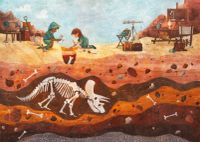 Michèle Wilson Puzzle en bois découpé à la main - Fouille des dinosaures - 26 à 50 pièces