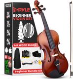Pyle Viool - Viool Starterpakket - ¼ Maat Viool - met Reiskoffer, Strijkstok, Extra Snaren, Digitale Tuner, Schoudersteun en Schoonmaakdoek - voor Studenten, Kinderen, Volwassenen