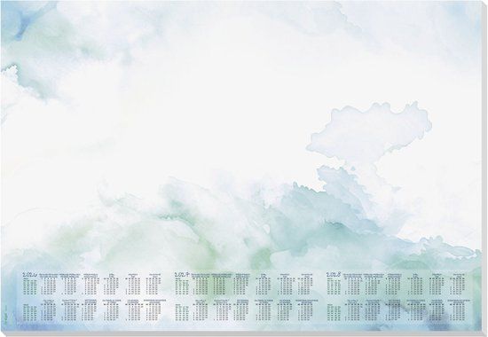 Sigel bureauonderlegger - Watercolor Sea - met kalender 2026/2027/2028 - formaat A2 - 30 vel afscheurbaar - SI-H6314