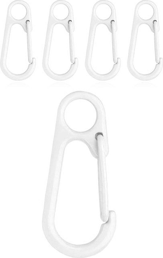 LGT JWLS Lookinggoodtoday Set van 5 Gekleurde Karabijnhaken - Wit