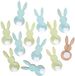 Non-branded Easter Bunny Scatter Decoration - Wooden Decorative Figures - 12 Pieces - 4 cm