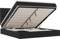 vidaXL Ottoman Bed with Mattress 180x200cm Fabric Black