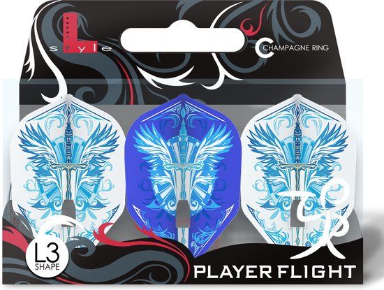 L-Style Champagne Flight L3 Shape Tetsuya Fujiwara Mix - Dart Flights