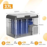 Réfrigérateur portable 37 litres - Réfrigérateur/congélateur de voiture - 12/24 V DC - 100–240 V AC - Convient pour le camping et les camping-cars
