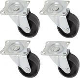 Benson Set van 4x wieltjes zwart - 50mm - Zwenkwielen - Transportwieltjes - Transportwielen