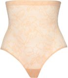 Bye Bra Kanten Slipje met Hoge Taille en Vormgeving Beige M
