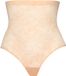 Bye Bra Kanten Slipje met Hoge Taille en Vormgeving Beige M