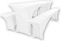 Gräfenstayn® Leopold Stretch Biertafelhoezen, set van 3, wit, 50 x 220 cm