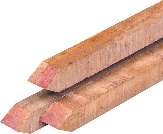 Merkloos Hardhouten Paal met punt 4x4x60 cm