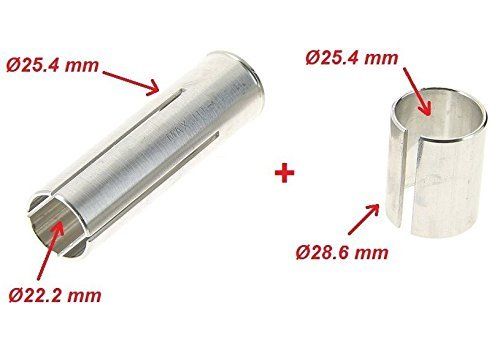 cyclingcolors Fiets Ahead headset adapter 1-1/8 inch 22.2 25.4 28.6 mm zilver aluminium