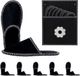 Merkloos / Sans marque Relaxdays Pantoffels - 6 paar - bloem - 36-45 - vilt - zwart