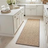 SAFAVIEH Natuurlijke vezelcollectie loper tapijt - 2'6" x 6', natuurlijk en grijs, grens basketweave zeegras ontwerp, gemakkelijk te onderhouden, ideaal voor gebieden met veel verkeer in woonkamer