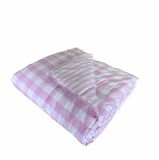 Catherine Lansfield Check and Stripe Sprei, 170 x 220 cm, roze