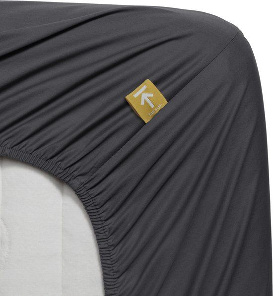 Beddinghouse Percale Katoen Hoeslaken - 90x220 cm - Antraciet