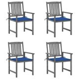 VidaXL Chaise de jardin 8 pcs avec coussins bois d'acacia massif bleu