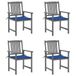 VidaXL Tuinstoelen 8 st met kussens massief acaciahout blauw