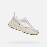GEOX Diamanta Baskets basses Femme Cuir Blanc/Blanc cassé 39