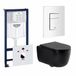 GROHE QeramiQ Dely Swirl Toiletset - Hangend - Inclusief Inbouwreservoir - Zonder Spoelrand - Diepspoel - PK - Dual flush - Soft-close - Keramiek - Mat zwart