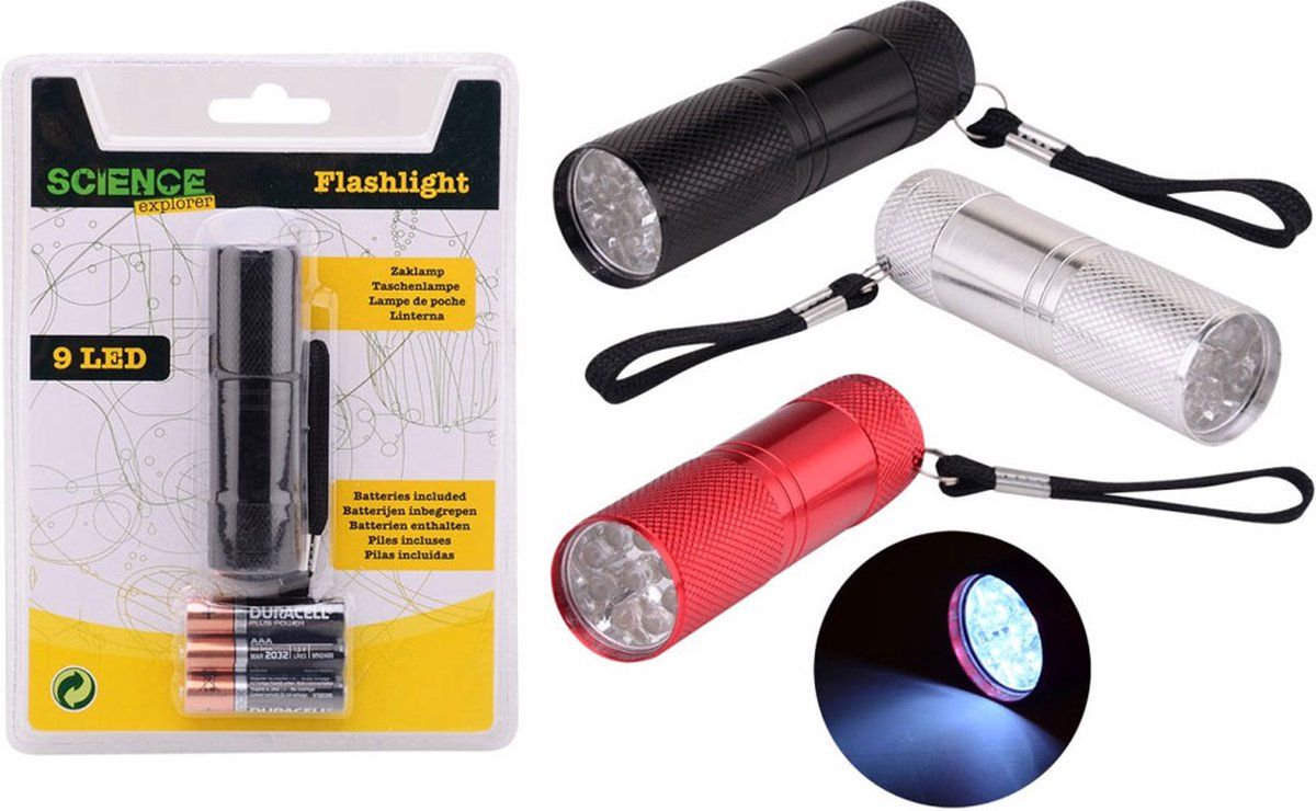 Johntoy Zaklampje LED voor Kinderen en Volwassenen - Zwart