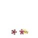 Lucardi Kinder Tiny Tips stalen goldplated oorbellen bloem roze kristal