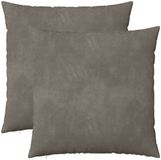vidaXL - Kussensloop - 2 stuks - HEERLEN - Lichtgrijs - 65 x 65 cm - fluweel