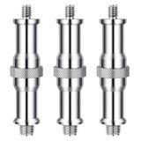 NEEWER ST23 3 stuks standaard metalen adapter 1/4 inch naar 3/8 inch voor studio verlichting statief, hotshoe/coldshoe, kogelkop, draadloze flitsontvanger, trigger
