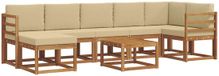 vidaXL Hoek loungeset 8-delig Acaciahout naturel et beige