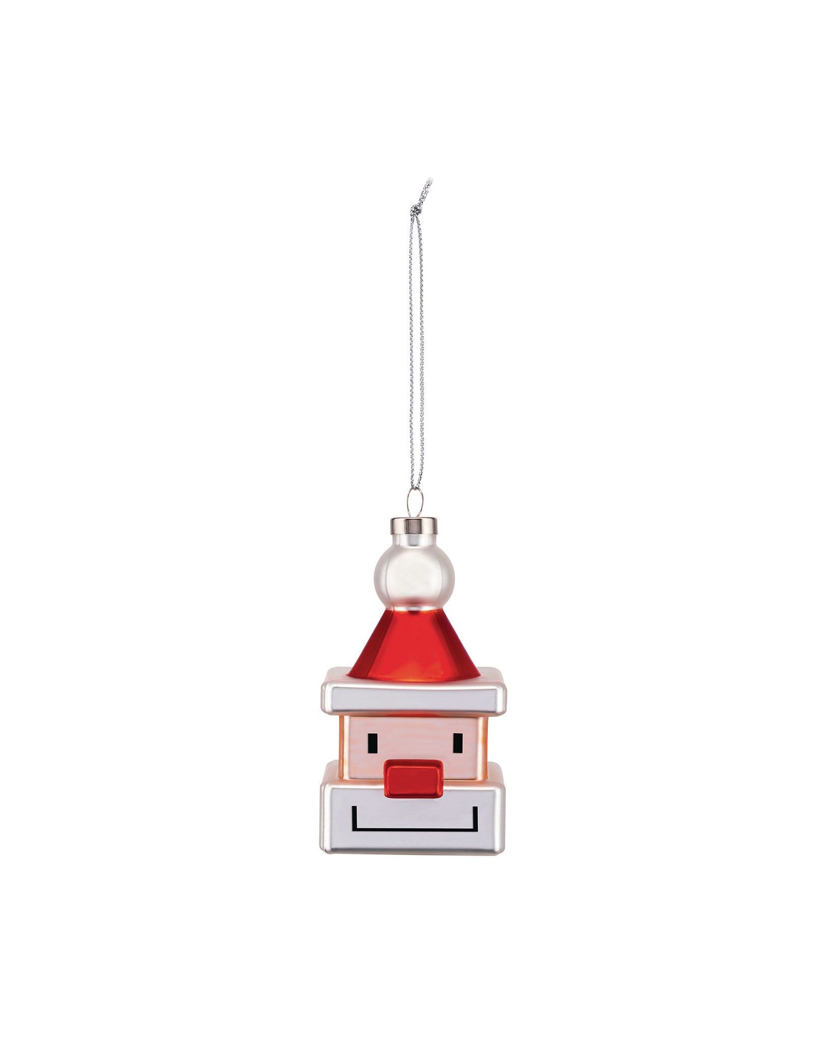 Alessi Kerstbal Le Palle Quadrate - Santa Cube - GJ02/1 - Kerstman - Wit - Glas - 9.5 cm