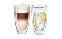 Gerlach Flow Dubbelwandige glazen, set van 2, thermoglazen, 350 ml, koffieglazen, theeglazen, latte macchiato-glazen, 1760 stuks