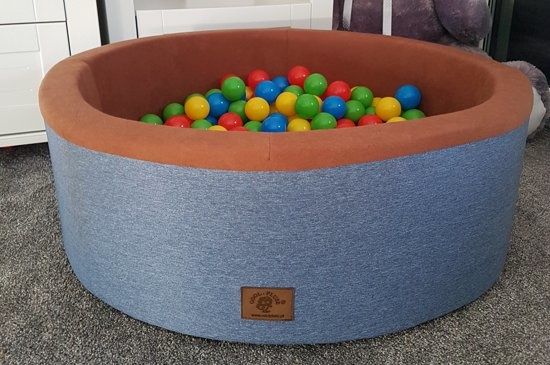 Viking Choice Ballenbad met 300 ballen - Wasbare hoes - 90 x 30 cm - Bruin blauw