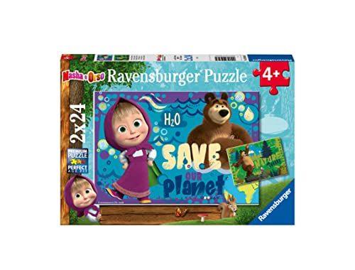 Ravensburger Mascha en de beer, 2 x 24 delen, puzzel voor kinderen, leeftijd 4+, meerkleurig, 05646 0