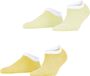 Esprit Allover Stripe 2-Pack dames sneakersokken, maat 35-38, geel