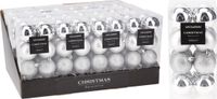 Koopman AMS/63 Kerstballen Set 16 Stuks - Zilver Glitter & Glaslook