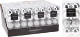 Koopman AMS/63 Kerstballen Set 16 Stuks - Zilver Glitter & Glaslook
