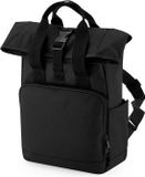BagBase Recycled Mini Twin Handle Roll-Top Backpack Junior - 9 Liter Black