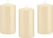 Trend Candles Cilinderkaars/stompkaars - 10x - cremewit - 8 x 15 cm - 69 branduren