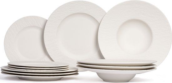 Villeroy & Boch Manufacture Rock Serviesset - Wit - 12-delig / 4 personen