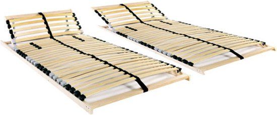 vidaXL Lattenbodems 2 st met 28 latten 7 zones 70x200 cm