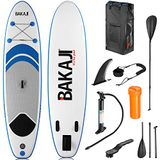 Bakaji Opblaasbare surfplank, 320 x 81 cm, met aluminium peddel, vin, pomp, enkelband en accessoires